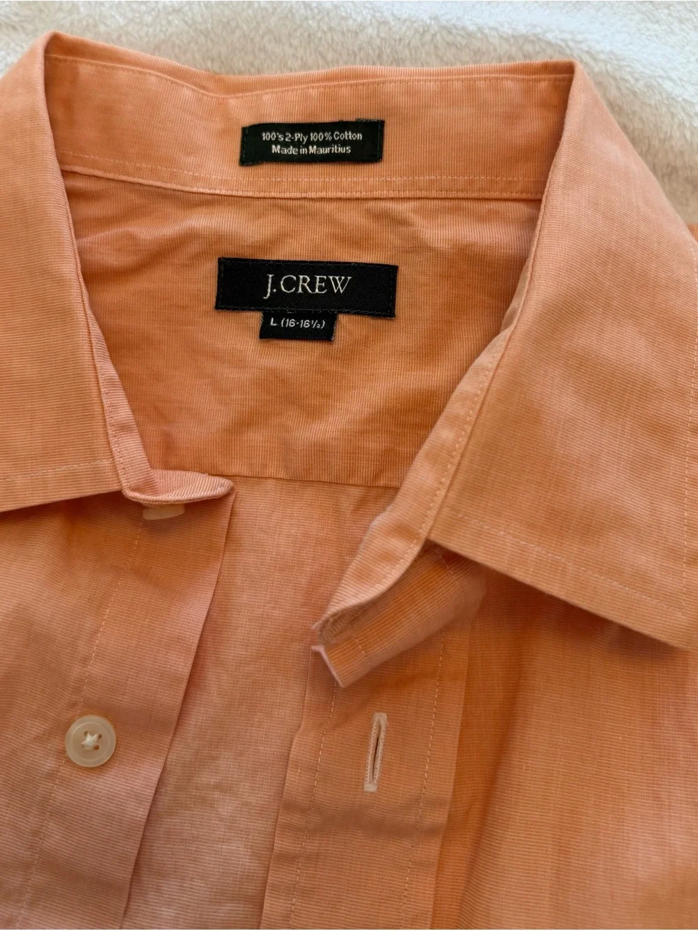 J. Crew Men's Short-Sleeve Button-Down Shirt in Peach